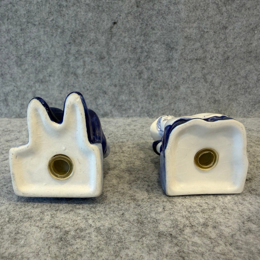 Delft Blue Salt and Pepper Shaker Set - Dutch Boy and Girl Sitting in Boat - Picture 3 of 8